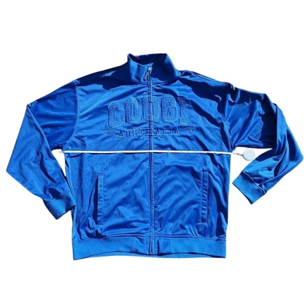Y2K COOGI Australia Blue‎ Full Zip Sweatshirt Track Streetwear Men's Size XXL